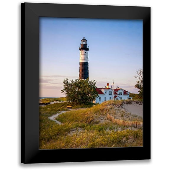 Romanowicz, Adam 12x14 Black Modern Framed Museum Art Print Titled - Historic Big Sable Point Light