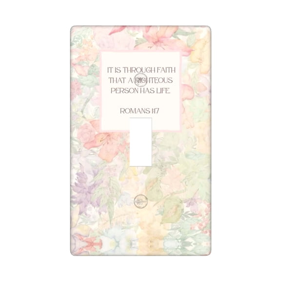 Romans 1 Vintage Flower Floral Single Toggle Light Switch Plate, 1 Gang Outlet Cover