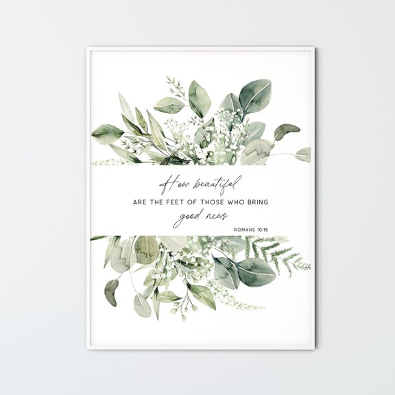 Romans 10:15 Bring Good News Scripture Wall Art Unframed Paper Print