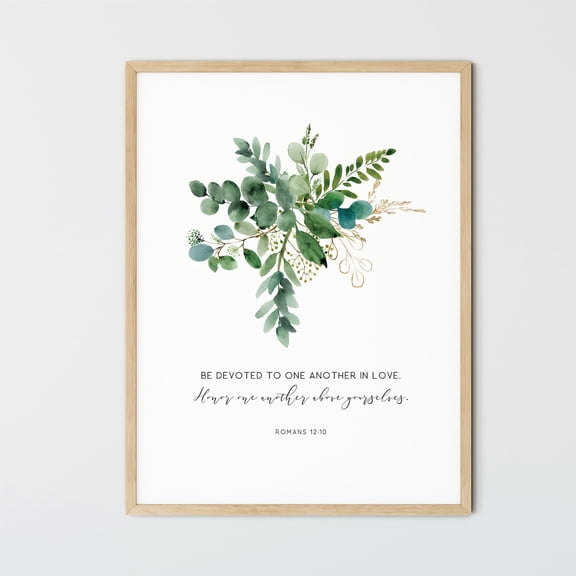Romans 12:10 Be Devoted To One Another Scripture Wall Art Print