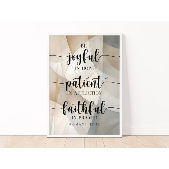 Romans 12 12 Bible Verse Wall Art Minimalist Scripture Home Decor Religious Art