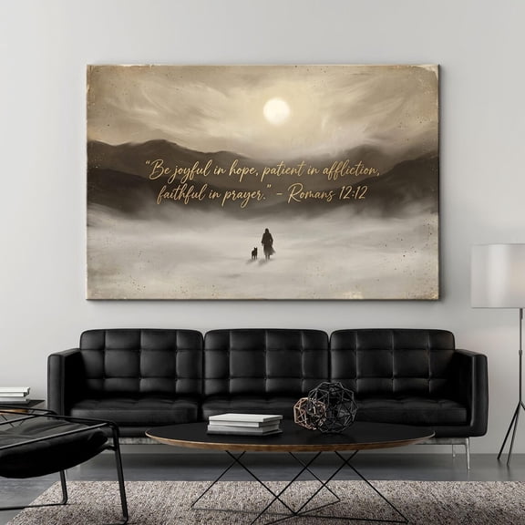 Romans 12:12 Print Christian Wall Art Bible Verse Sign Be Joyful In Hope Scripture Neutral Religious Decor Faith For Her Unframed Paper Print