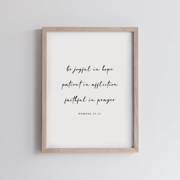 Romans 12:12 Rejoice In Hope Scripture Wall Art Unframed Paper Print