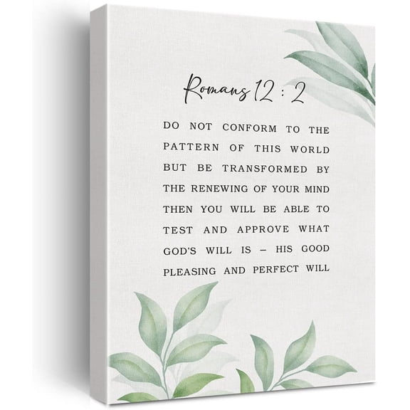 Romans 12:2 Bible Verse Christian Framed Canvas Wall Art Decor, Bible Verse Scripture Print, Inspirational Religious Wall Decor Gift