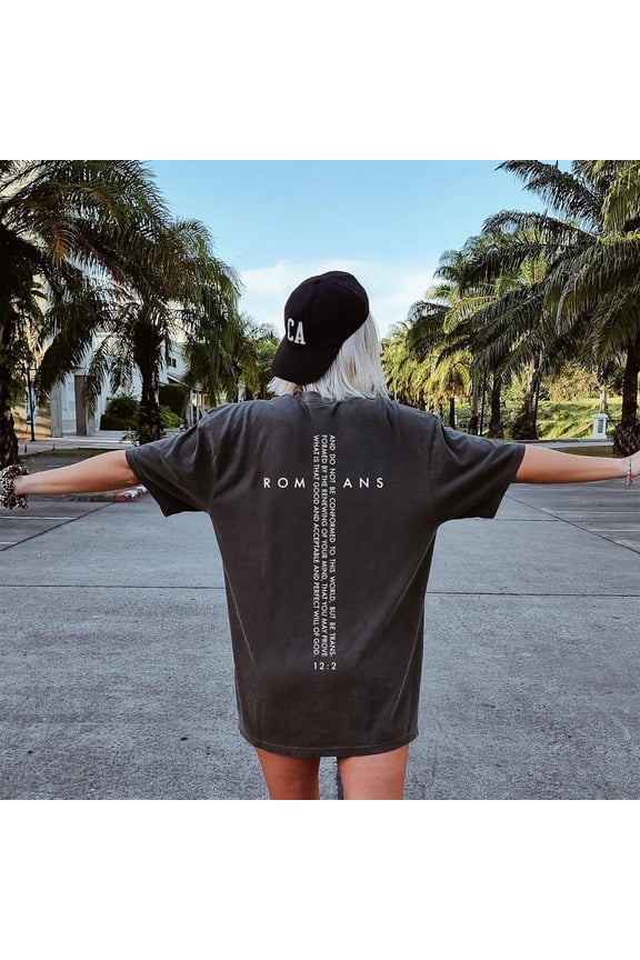 Romans 12:2 T-Shirt, Be Transformed Scripture Shirt, Christian Cross Bible Verse Tee, Faith Based Tee, Minimalist Jesus Shirt