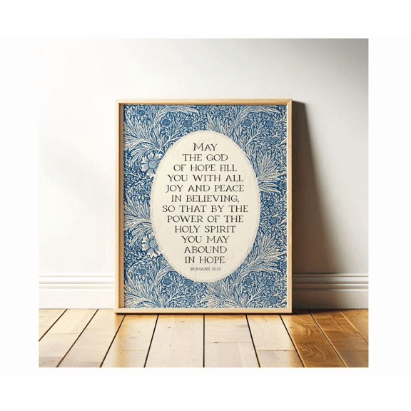 Romans 1513 Christian Wall Art May The God Of Hope Fill You With All Joy And Peace In Believing Benediction Poster Or