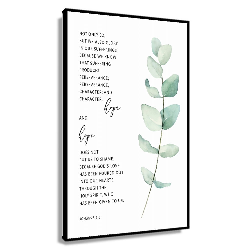 Romans 5 3 5 perseverance hope bible verse wall art printable wall art