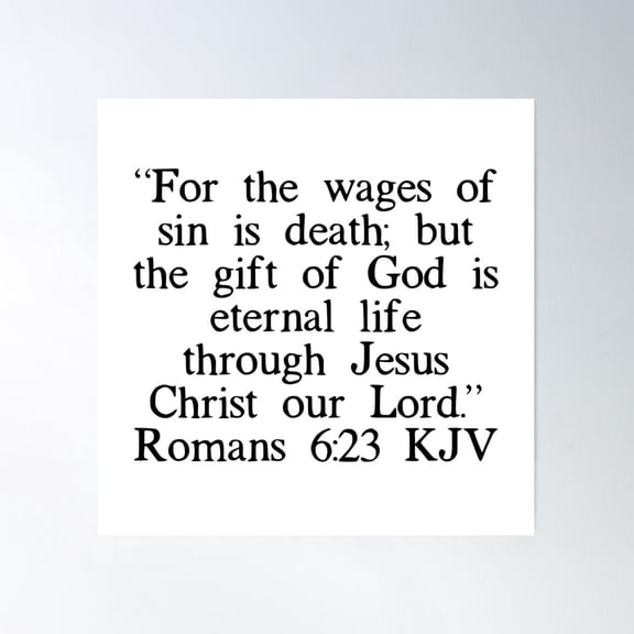 Romans 6:23 Kjv Poster Wall Art Modern Wall Decor For Living Room Bedroom