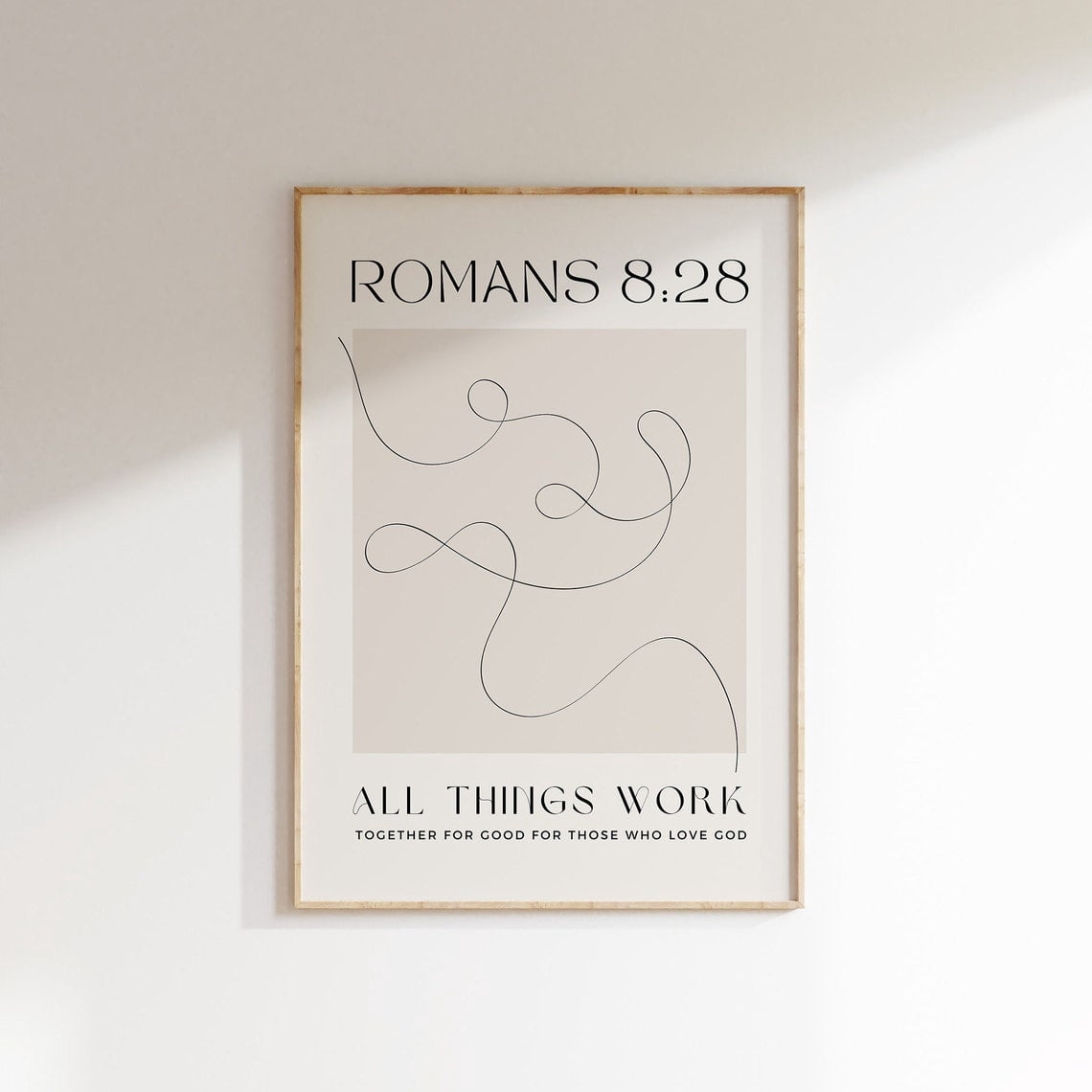 Romans 8:28 All Things Work Together For Good Boho Bible Verse Wall Art ...