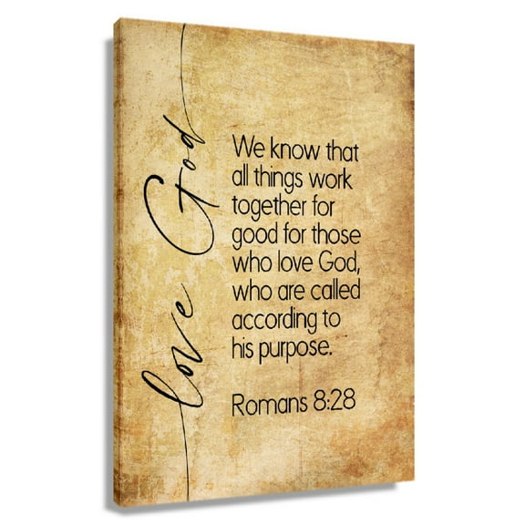 Romans 8 28 Bible Quote Wall Art Scripture Posters Poster Pictures Home Decoration Living Room Artwork Canvas Colouring Modern Paintings for Hallway
