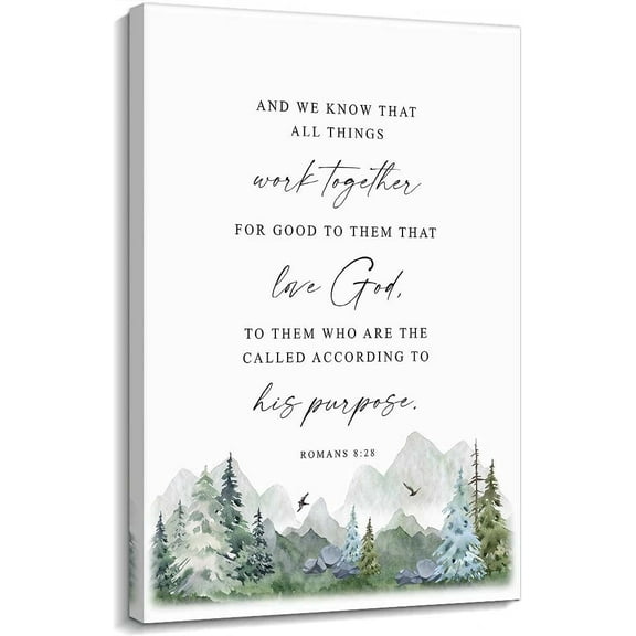 Romans 8 28 Bible Verse Wall Art Bible Poster for Bedroom Modern Nursery Decorative Paintings Home Decorations Painting Canvas Bathroom Picture Prints