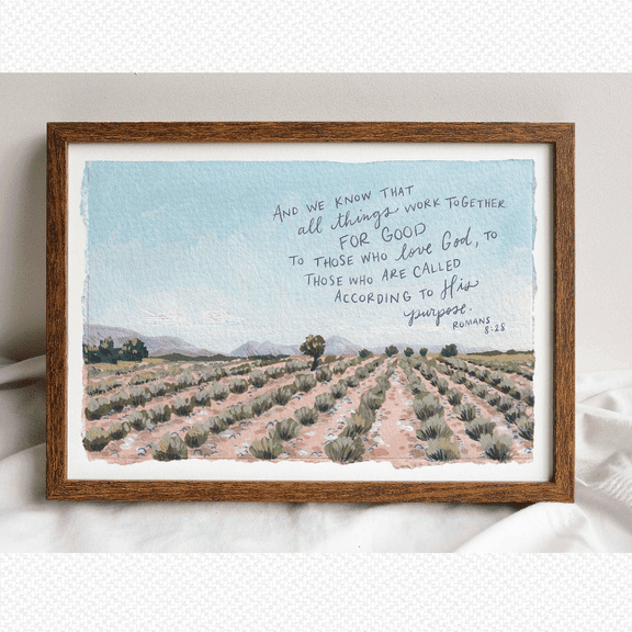 Romans 8 28 Christian Scripture Poster Set , Poster Only