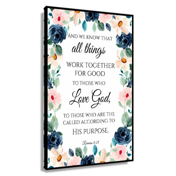Romans 8 28 Print and We Know That All Things Work Together for Good Print Scripture Printable Wall Art Bedroom Decorative Pictures