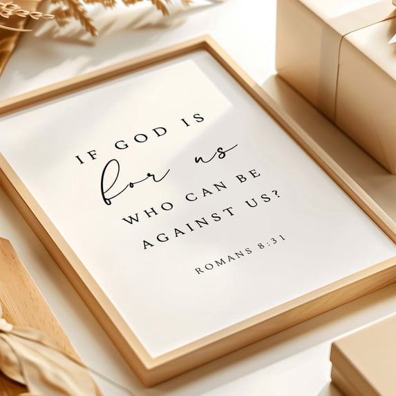 Romans 8 31 If God Is For Us Scripture Art, Unframed Paper Print Size 24x36