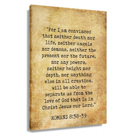 Romans 8 38-39 Bible Quote Wall Art Scripture Posters Paintings on Canvas Pictures for Hallway Modern Decorative Items for Bedroom Giclee Canvas