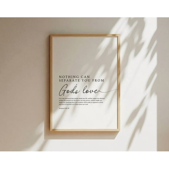Romans 8:38-39 Christian Wall Art Scripture Modern Bible Verse Neutral Home Decor Wall Poster Minimalist Wall Art Wall Art, Modern Wall Decor, 8x12 UNFRAMED