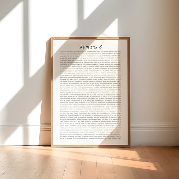 Romans 8 Bible Verse Wall Art Christian Scripture Print Decor Unframed Paper Print