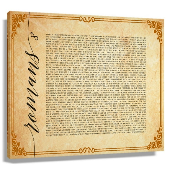 Romans 8 Bible Verse Wall Decor Vintage Poster Art Canvas Painting Pictures For Living Room Unframed 12x18 in