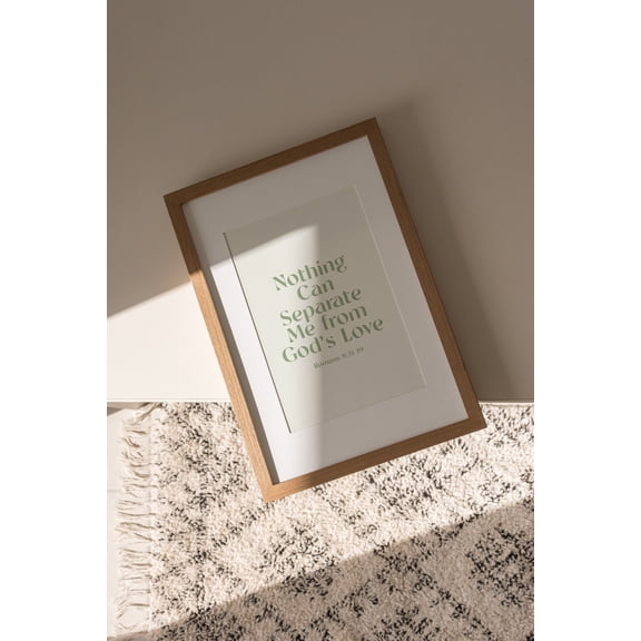 Romans 8 Poster Green Modern Scripture Decor Christian Home Decor Wall Art, Unframed Paper Poster 8x10in