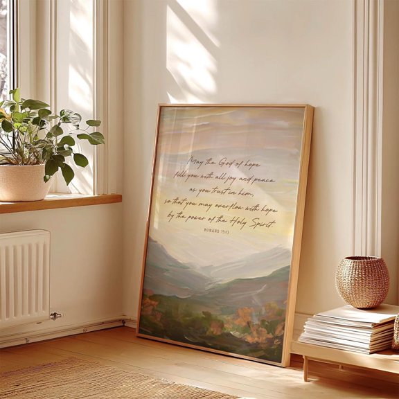 Romans Joy Peace Scripture Wall Decor Unframed Paper Print