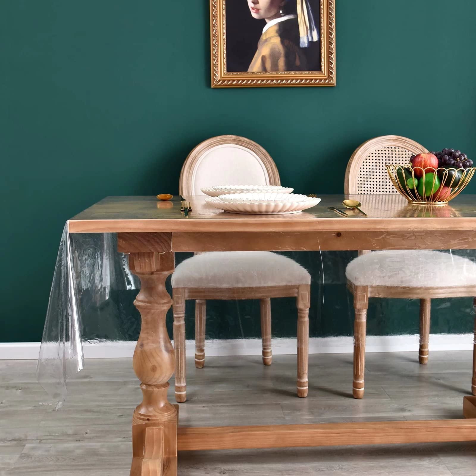 Romanstile 100% Waterproof Clear Plastic Tablecloth,Vinyl Rectangle PVC ...