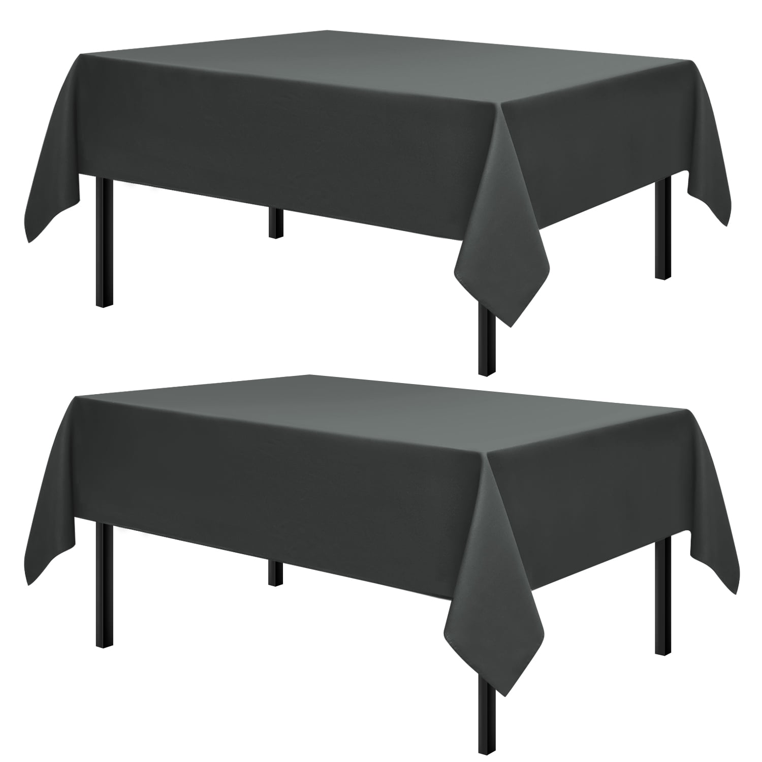 Romanstile 2 Pack Grey Tablecloth 60 x 84 in, Rectangle Table Clothes