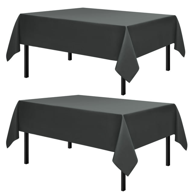 Romanstile 2 Pack Grey Tablecloth 60 x 84 in, Rectangle Table Clothes for 4 Feet Tables Stain