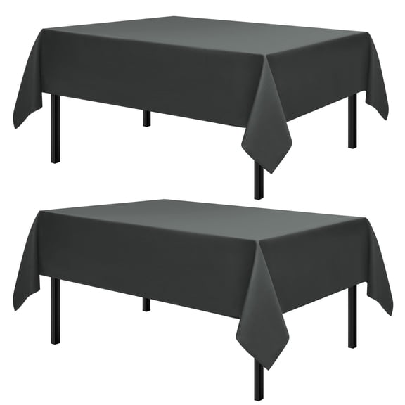 Romanstile 2 Pack Rectangle Tablecloth - Washable Table Cloth Resistance Microfiber Tablecloth Decorative Table Cover for Dining,Party,Outdoor,Tablecloths 60x84inch,Grey
