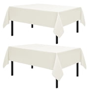 Romanstile 2Pack Rectangle Tablecloth - Washable Table Cloth Resistance Microfiber Tablecloth Decorative Table Cover for Dining, Party, Outdoor,Tablecloths 60x102in,Beige