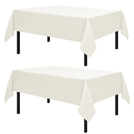 Romanstile 2Pack Rectangle Tablecloth - Washable Table Cloth Resistance Microfiber Tablecloth Decorative Table Cover for Dining, Party, Outdoor,Tablecloths 60x102in,Beige