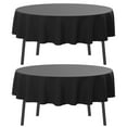 thumbnail image 1 of Romanstile 2pack Round Tablecloth 70inch Black Polyester Table Cloths Wrinkle Resistant Washable Fabric Table Cover for Wedding Party Restaurant Buffet Table, 1 of 8