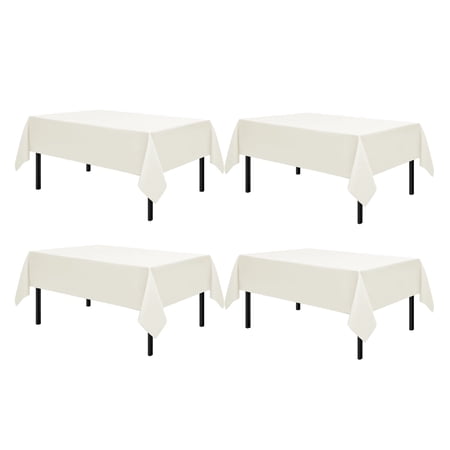 Romanstile 4 Pack Rectangle Tablecloth - Washable Table Cloth Resistance Microfiber Tablecloth Decorative Table Cover for Dining,Party,Outdoor,Tablecloths 60x84inch,Beige