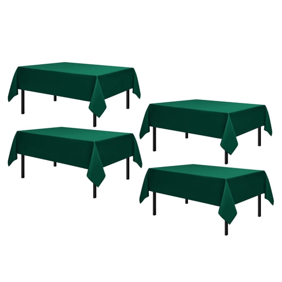 Romanstile 4 Pack Rectangle Tablecloth - Washable Table Cloth Resistance Microfiber Tablecloth Decorative Table Cover for Dining,Party,Outdoor,Tablecloths 60x102inch,Green