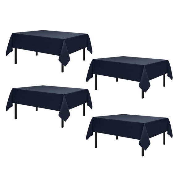 Romanstile 4 Pack Rectangle Tablecloth - Washable Table Cloth Resistance Microfiber Tablecloth Decorative Table Cover for Dining,Party,Outdoor,Tablecloths 60x84inch,Navy Blue