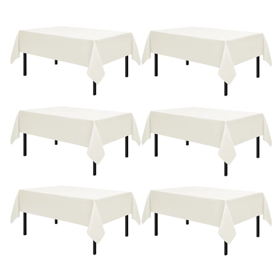 Romanstile 6Pack Rectangle Tablecloth - Washable Table Cloth Resistance Microfiber Tablecloth Decorative Table Cover for Dining, Party, Outdoor,Tablecloths 60x102n,Beige