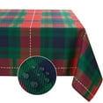 Romanstile Christmas Rectangle Green Plaid Tablecloth Christmas