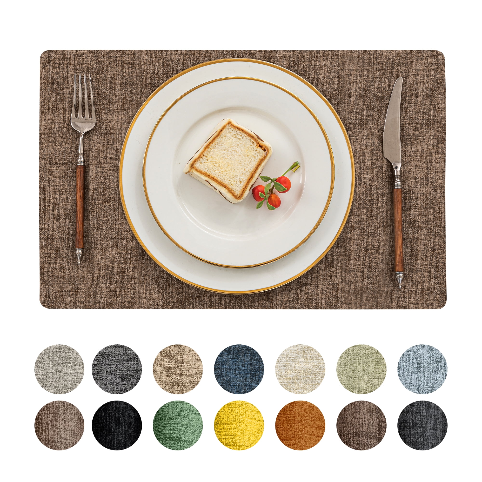 Romanstile Faux Leather Placemats Set of 4,Heat Resistant Placemats for