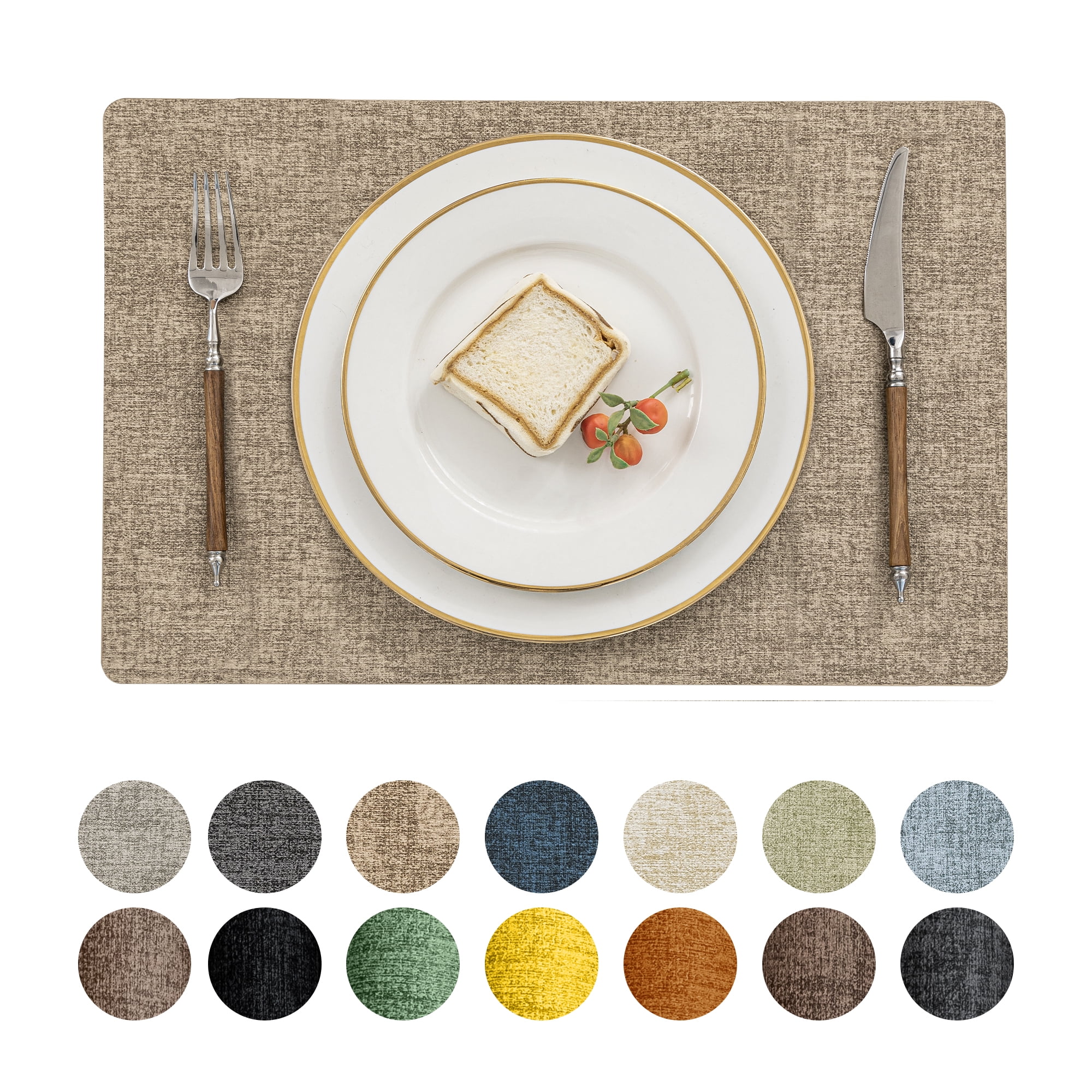 Romanstile Placemats for Dining Table,Wipe Clean Vinyl Place mats Table
