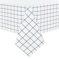 thumbnail image 1 of Romanstile Rectangle Tablecloth Vinyl Tablecloths Waterproof Stain Resistant PVC Table Cover for Dining,Picnic,Outdoor 54 x 78inch White Black Large Plaid, 1 of 8