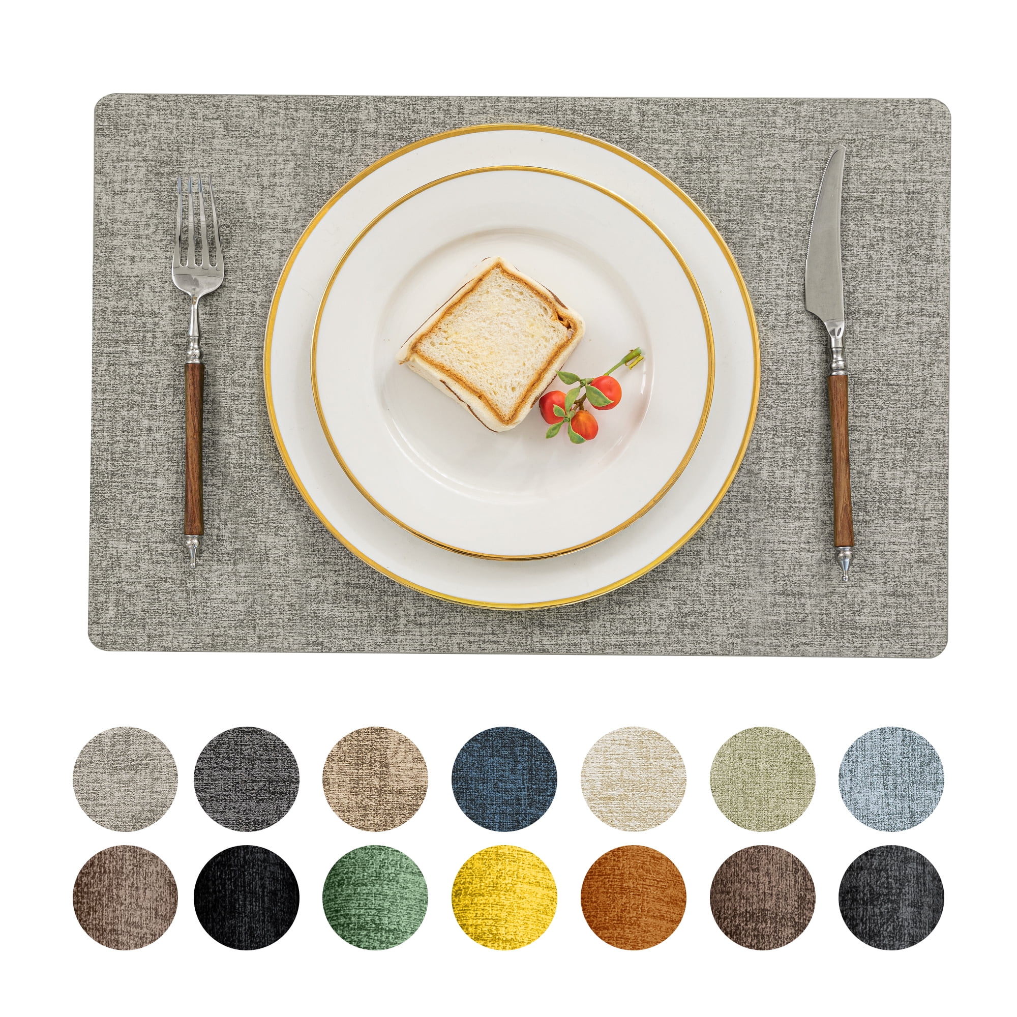 Romanstile Vinyl Placemats Set of 4,12X18 in Farm Style Table Mats