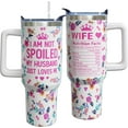 thumbnail image 1 of Romantic 40oz Tumbler Gift from Husband to Wife - Perfect for Wedding Anniversary, Birthday, Valentines Day, Mothers Day, Christmas - Insulated Stainless Steel Water Bottle for Her, 1 of 6