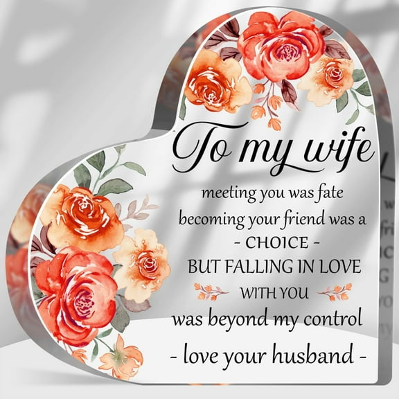 Romantic Acrylic Heart Gifts for Wife I Love You Gifts for Her from Husband Presents for Valentine's Day Christmas Birthday Wedding Anniversary Wife Gift