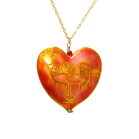 Romantic Afternoon Cloisonne Necklace