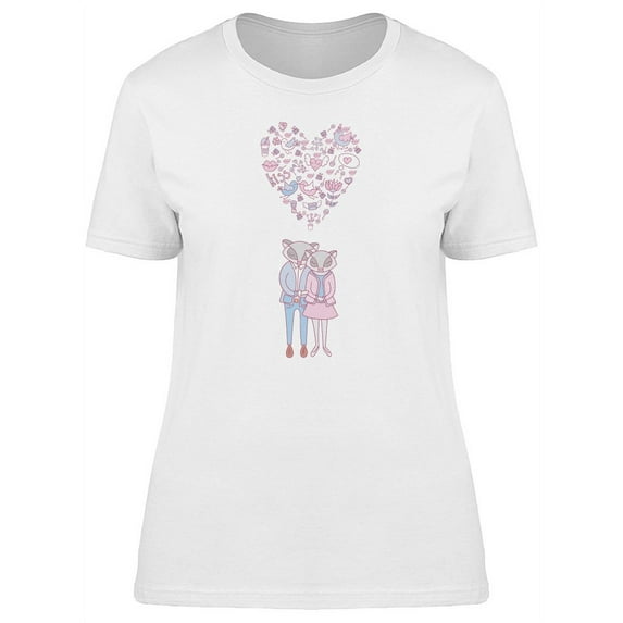Romantic Animal Couple Heart Tee Women's -Image by Shutterstock