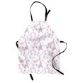 thumbnail image 1 of Romantic Apron Vintage European Paris Eiffel Tower with Flowers Floral Swirls Art, Unisex Kitchen Bib Apron with Adjustable Neck for Cooking Baking Gardening, Pale Blue Pink and White, by Ambesonne, 1 of 3