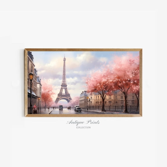 Romantic Art For Samsung Tv Valentine'S Day Art 4K Paris Painting Poster , Poster Print Only
