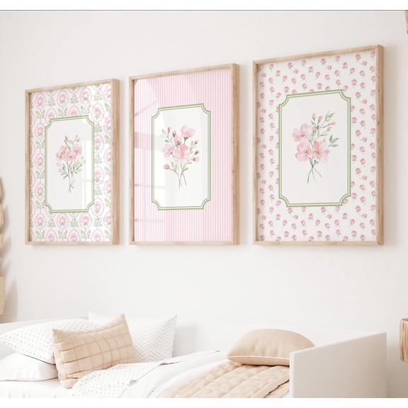 Romantic Art Prints Set of 3 | Simple Wall Decor Posters for Any Room, Poster Only