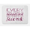 thumbnail image 1 of Romantic Bath Mat, Romance Quote Our Story is My Favorite Love and Adoration Theme Calligraphic, Non-Slip Plush Mat Bathroom Kitchen Laundry Room Decor, 29.5 X 17.5 Inches, Maroon White, Ambesonne, 1 of 2
