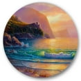 thumbnail image 1 of Romantic Beach During Warm Evening 11 in x 11 in Painting Art Prints, by Designart, 1 of 5
