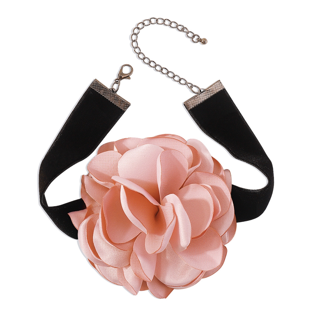 2-Piece Black Velvet Bib Choker Necklace Set – Wide Chunky Collar For Women (Alloy Accent)